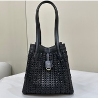 Fendi Origami Medium bag Black interlaced leather bag that can be transformed 2024