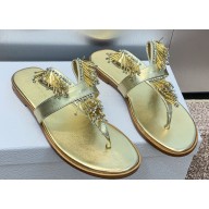 Dior Crystal Thong sandals Gold 2024