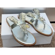 Dior Crystal Thong sandals Silver 2024