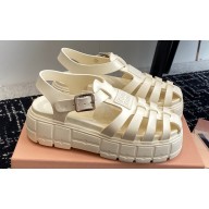 Miu Miu EVA platform sandals 5X709D Ivory 2024