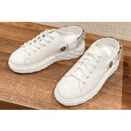Jimmy Choo Diamond Sling White Nappa Leather Slipper Trainers with Crystal Strap 2024 