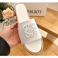 Loewe anagram Canvas Espadrilles Slides White 2024