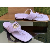 Gucci Women's Double G thong slide sandals 776948 Lilac 2024
