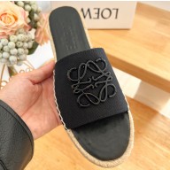 Loewe anagram Canvas Espadrilles Slides Black 2024
