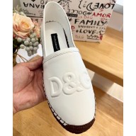 Dolce & Gabbana leather espadrille White with D&G logo 2024