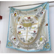 Hermes scarf 90x90cm in silk twill Top Quality 125 2024