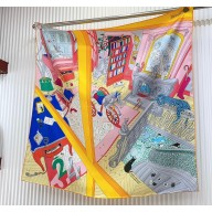 Hermes scarf 90x90cm in silk twill Top Quality 46 2024