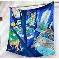 Hermes scarf 90x90cm in silk twill Top Quality 47 2024