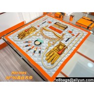 Hermes scarf 90x90cm in silk twill Top Quality 70 2024