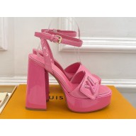 Louis Vuitton Heel 12cm Platform 3.5 Shake Sandals Patent calf leather Pink 2024