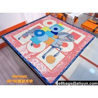 Hermes scarf 90x90cm in silk twill Top Quality 91 2024