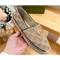Gucci Women's GG matelassé espadrille 621239 GG canvas Beige/Black 2024