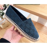 Gucci Women's espadrille with GG crystals in Denim Blue 2024