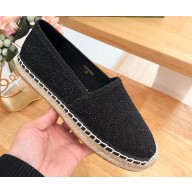 Gucci Women's espadrille with GG crystals in Denim Black 2024