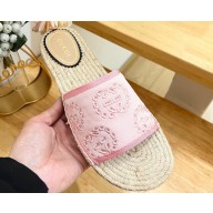 Gucci Women's Interlocking G espadrille sandals 771786 in Canvas Pink 2024