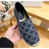 Celine Les Espadrilles In Triomphe Stamped Denim Blue 2024