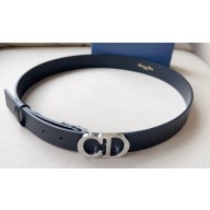 Dior Width 3cm C'est Belt in Smooth Calfskin Black/Silver 2024