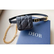Dior Width 1.5cm Pouch Belt with Chain Black 2024