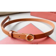 Loro Piana Width 2cm Ghiera Leather Belt Brown/Gold