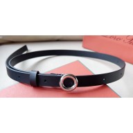 Loro Piana Width 2cm Ghiera Leather Belt Black/Silver