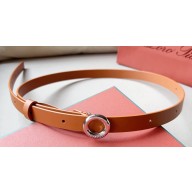 Loro Piana Width 2cm Ghiera Leather Belt Brown/Silver