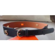 Hermes Width 4.5cm Heritage Anneaux 45 belt Black/Gold