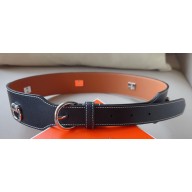Hermes Width 4.5cm Heritage Anneaux 45 belt Black/Silver