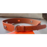 Hermes Width 4.5cm Heritage Anneaux 45 belt Brown/Silver