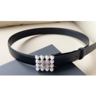 Chanel Width 3cm Metal & Glass Pearls calfskin belt AAA036 02 2024