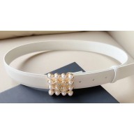 Chanel Width 3cm Metal & Glass Pearls calfskin belt AAA036 04 2024