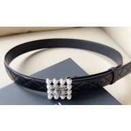 Chanel Width 3cm Metal & Glass Pearls calfskin belt AAA036 08 2024