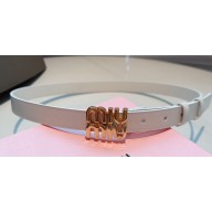 Miu Miu Width 2cm Leather Belt 5CC559 White