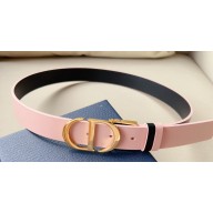 Dior Width 3cm 30 Montaigne Reversible Belt in Smooth Calfskin Pink/Black 2024