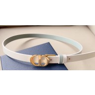 Dior Width 2cm 30 Montaigne Reversible Belt in Smooth Calfskin White 2024