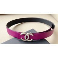Chanel Width 3cm Reversible calfskin belt Purple 2024
