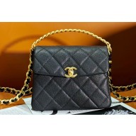 Chanel Grained Calfskin & Gold-Tone Metal Mini Flap Bag with Top Handle AS4472 Black 2024