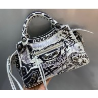 Balenciaga Neo Cagole XS Handbag in Graffiti White 2024
