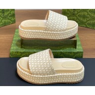Gucci GG platform slide sandals 10 2024 