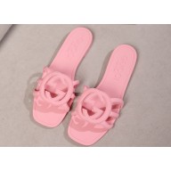 Gucci Women's Interlocking G slide sandals 780307 in Rubber Pink 2024