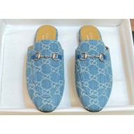 Gucci Women's Princetown slipper 771592 in GG Denim Light Blue 2024
