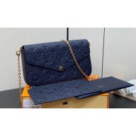 Louis Vuitton Monogram Empreinte leather Félicie Pochette Bag M83589 Navy Blue 2024