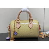 Louis Vuitton Monogram Vernis leather Nano Speedy Bag New LV Remix Chic and Yellow 2024