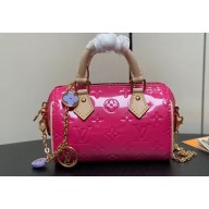 Louis Vuitton Monogram Vernis leather Nano Speedy Bag New LV Remix M83273 Neon Pink 2024