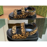 Gucci Women's sandals with Double G in Leopard Print 03 2024