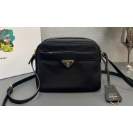 Prada Re-Edition 1978 Re-Nylon and Saffiano leather mini shoulder bag 1BH218 Black 2024