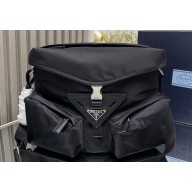 Prada Re-Nylon and leather shoulder Bag 2VD062 Black 2024