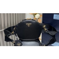 Prada Leather mini shoulder bag 1BH212 Black 2024