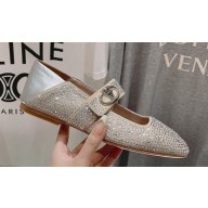 Valentino VLogo Locker Mary-Jane ballerinas Beige with crystals 2024