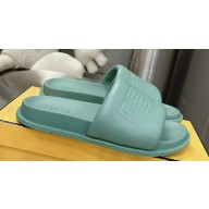 Fendi Roma Women/Men Slides in Leather Green 2024
