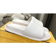 Fendi Roma Women/Men Slides in Leather White 2024